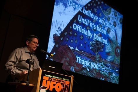 James Clarkson speaking at the McMenamins UFO Festival May 2014